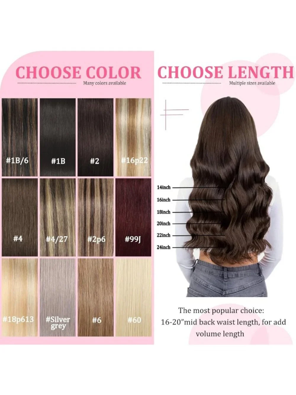 Seamless Clip-In Hair Extensions - 16